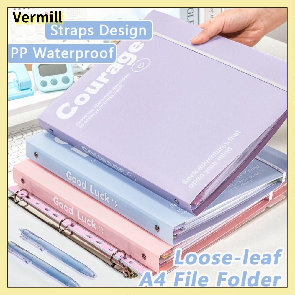 VERMILL Lá rời Thư mục tập tin A4 Trong suốt Có thể tháo rời Sách dữ liệu  Văn phòng phẩm cho sinh viên Túi hồ sơ Quà tặng