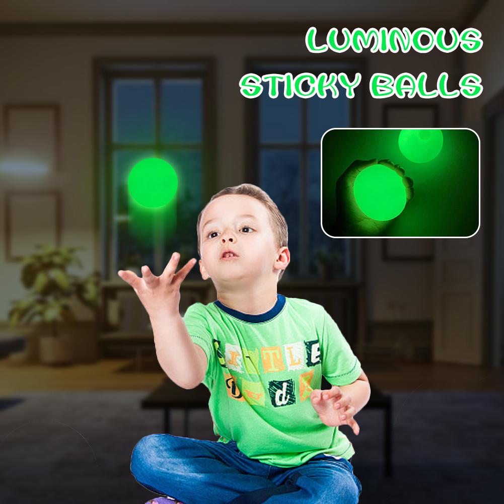 6cm Luminous Balls High Bounce Glowing Stress Ball Wall Dark Glow The In