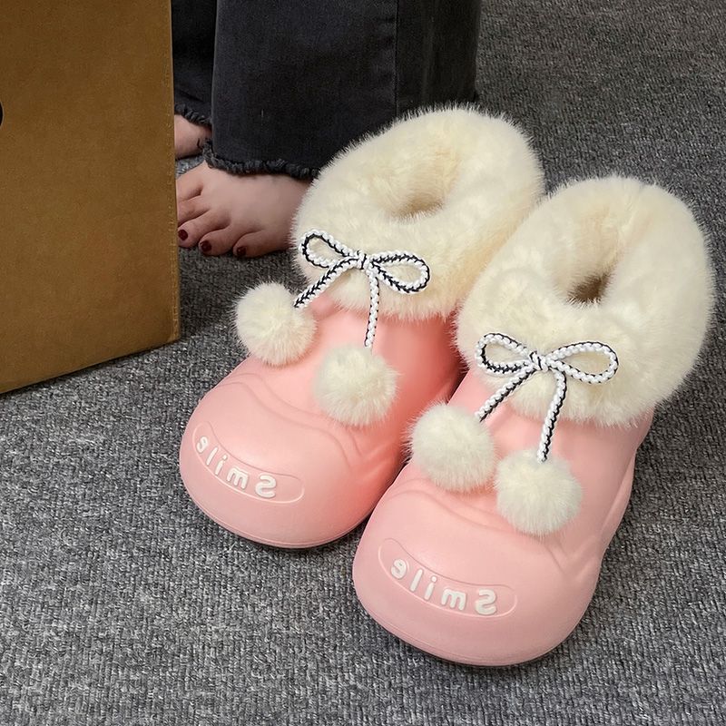 2023 Winter New Fashion Thick Sole Warm and Plush Cotton Slippers Women s