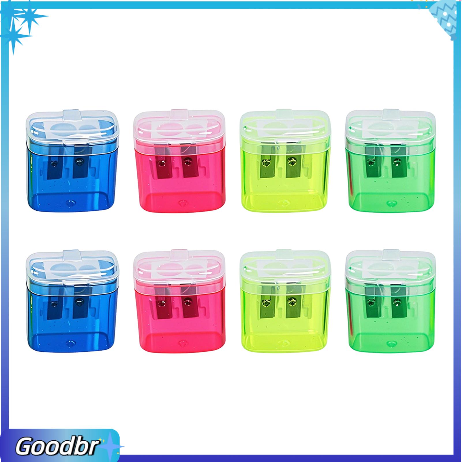 Goodbro Bút Chì Mài Khổng Lồ Thân Thiện Với Trẻ gọt bút chì Di Động Dual-Lỗ gọt bút chì Cho Tiêu Chuẩn Jumbo Bút Chì 4 màu trong suốt Nhựa Mài Với Bìa Kid-Thiết kế thân thiện Cho Các Trường Học
