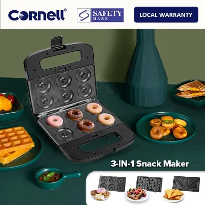 Cornell 3-in-1 Waffle, Donut & Sandwich Maker Non-Stick Coating Plate CSME1105S