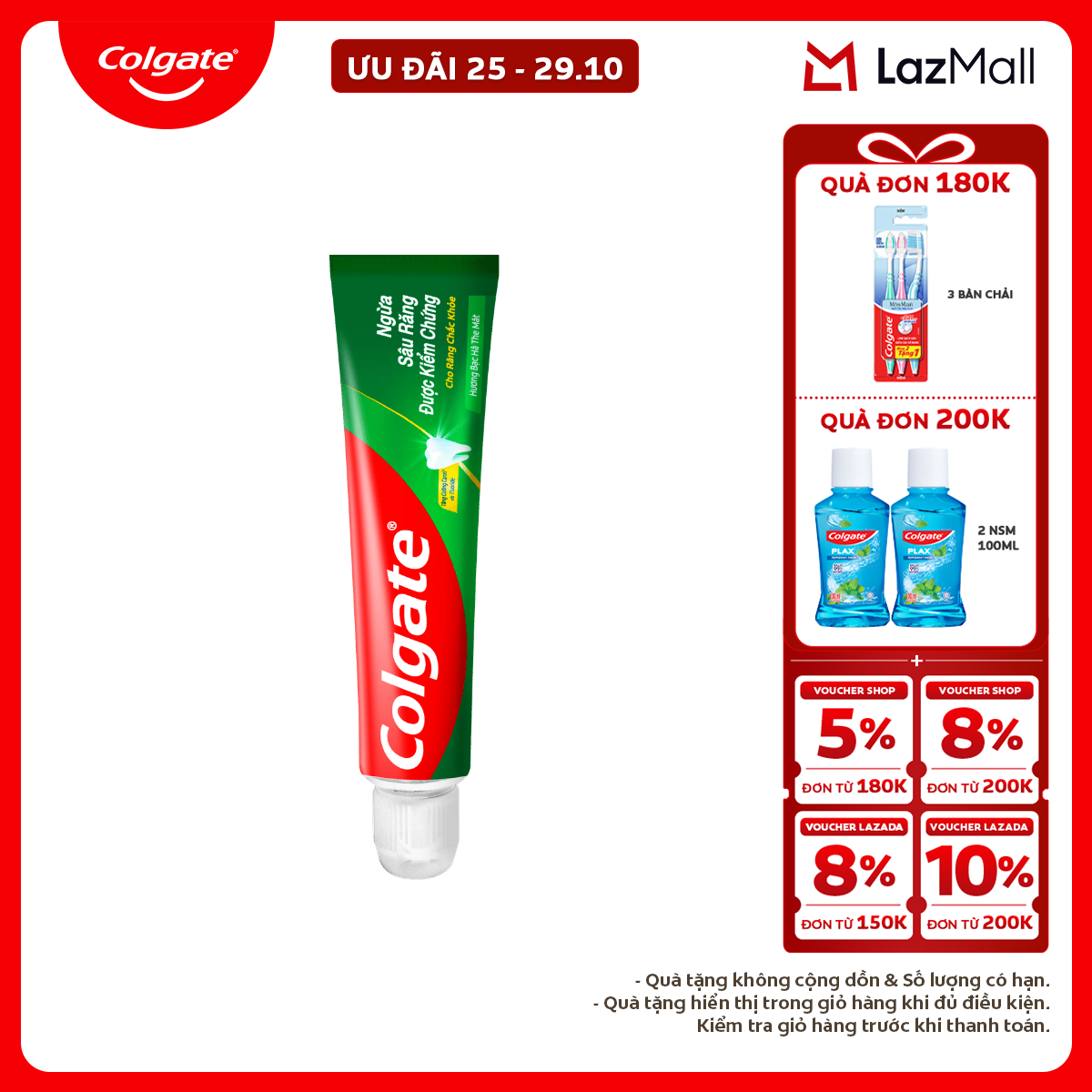 Kem đánh răng Colgate ngừa sâu răng răng chắc khỏe 45g/tuýp