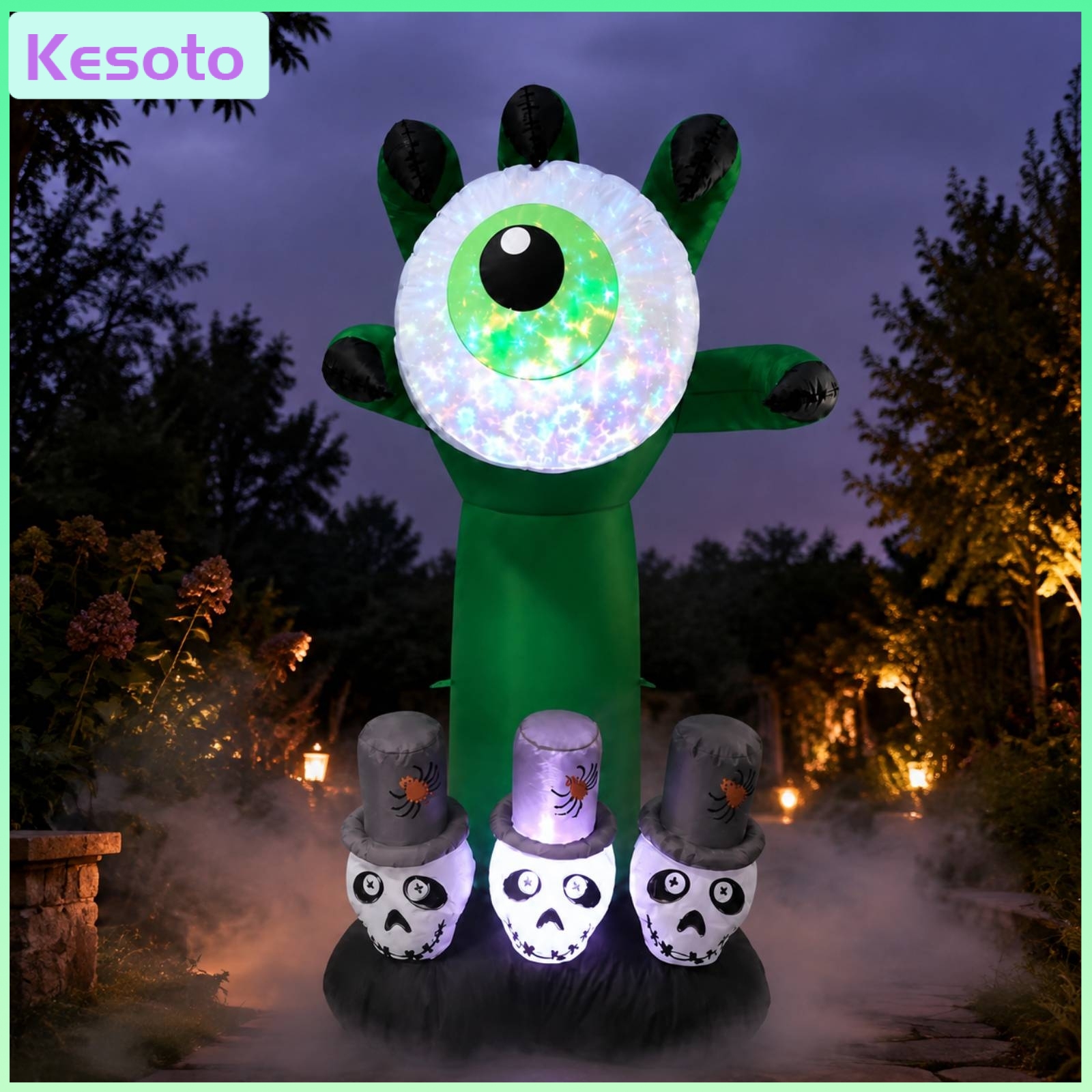 โคมไฟและของแต่งบ้าน Kesoto ยาวนาน 1.8 ม. การตกแต่งสนามหญ้ามอนสเตอร์ตาเดียวพอง ง่ายต่อการพองฮาโลวีนพองด้วยรูปหัวกะโหลกและหมวกทรงสูงกันน้ำสีสันสดใสสำหรับการแสดงหน้าร้าน ราคา 7,754 บาท*ส่งฟรี