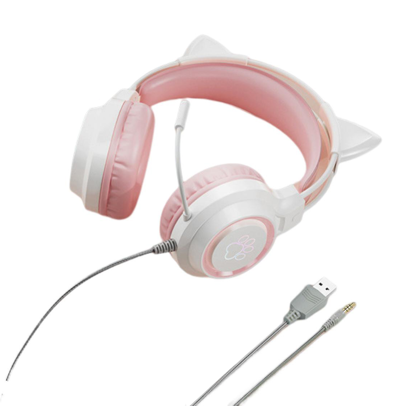 Tai nghe âm thanh âm thanh vòm stereo 360 độ Tai nghe có dây với giảm tiếng ồn đắm mình trong trò chơi với Mic khử tiếng ồn âm thanh vòm đèn RGB Tai nghe có dây 360 độ