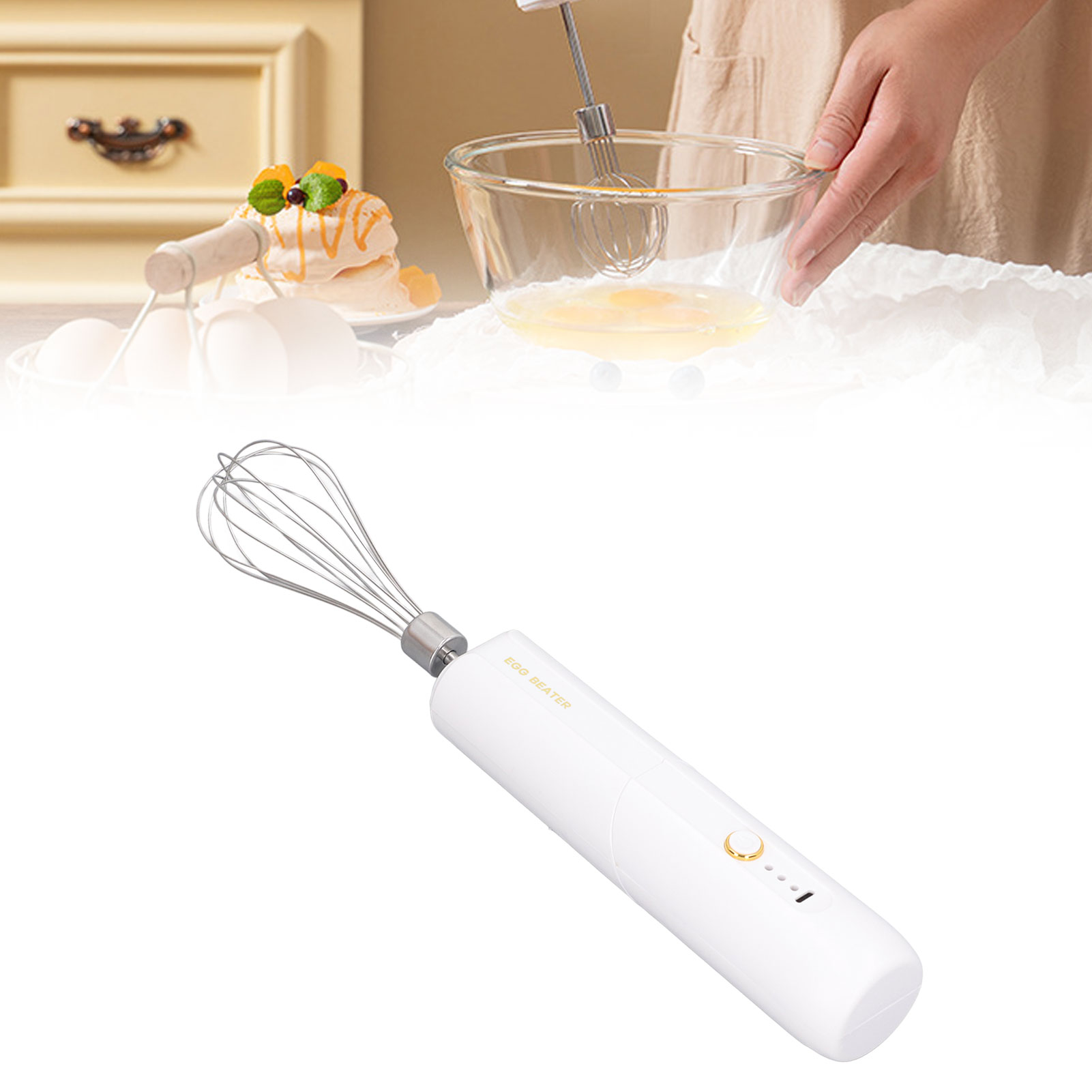 Điện trứng Whisk tiếng ồn thấp điện máy xay sinh tố cầm tay xách tay tay cầm có thể gập lại cho nhà bếp
