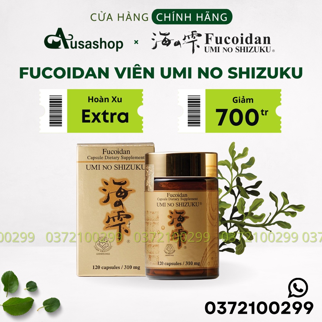 [Nội Địa & Nhập Khẩu] Fucoidan Vàng Umi No Shizuku - Dạng Viên Uống Hỗ Trợ BN Ung Thư Nhật Bản 120 V