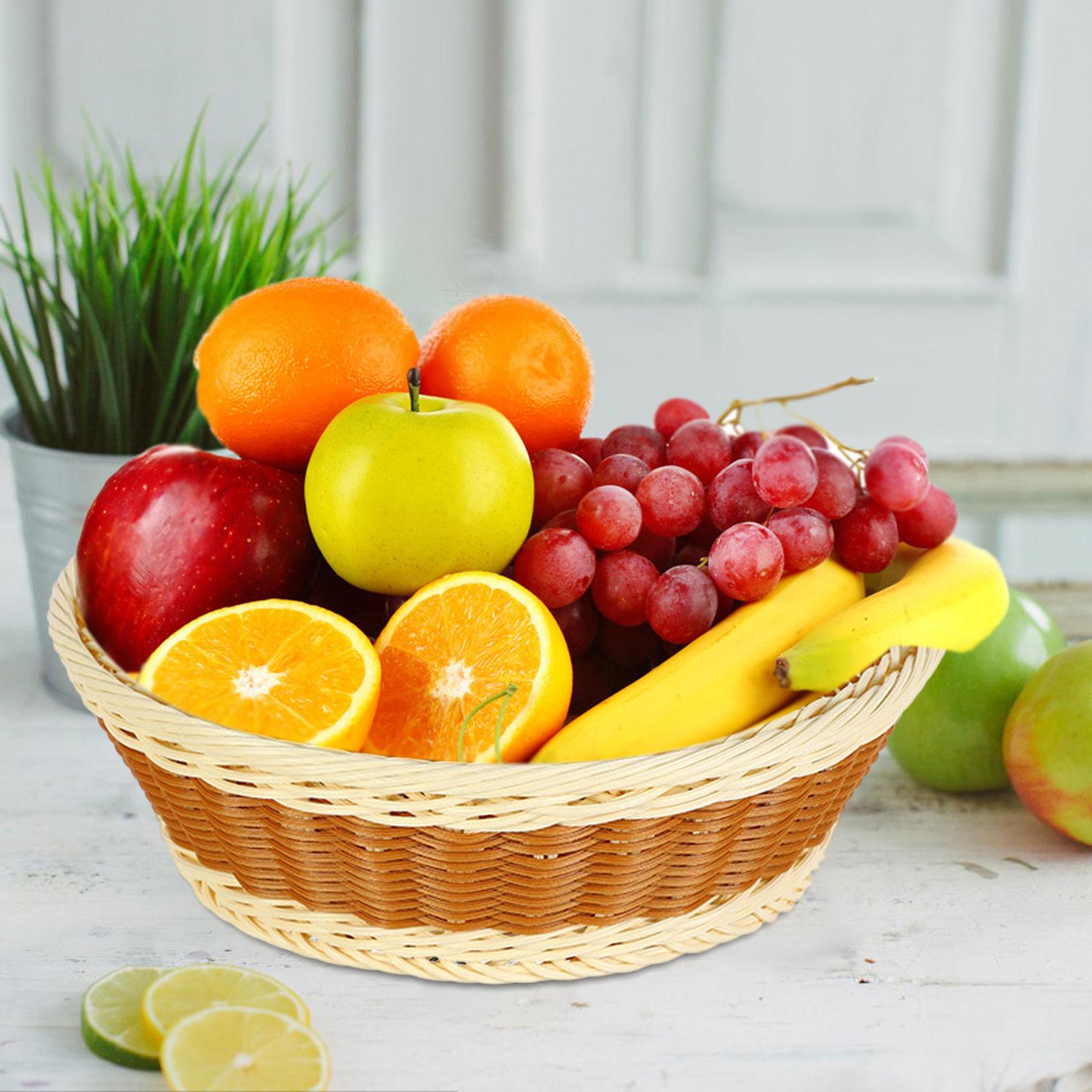 Zyplanet Fruit Basket giỏ bánh mì khay giữ Sim điện thoại Tabletop thực phẩm rau phục vụ giỏ Giỏ đi dã ngoại cho rau nhà bếp ngoài trời