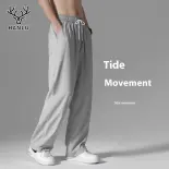 Mùa hè lụa băng lỏng quần ống đứng của nam giới thường Nhanh Khô Quần