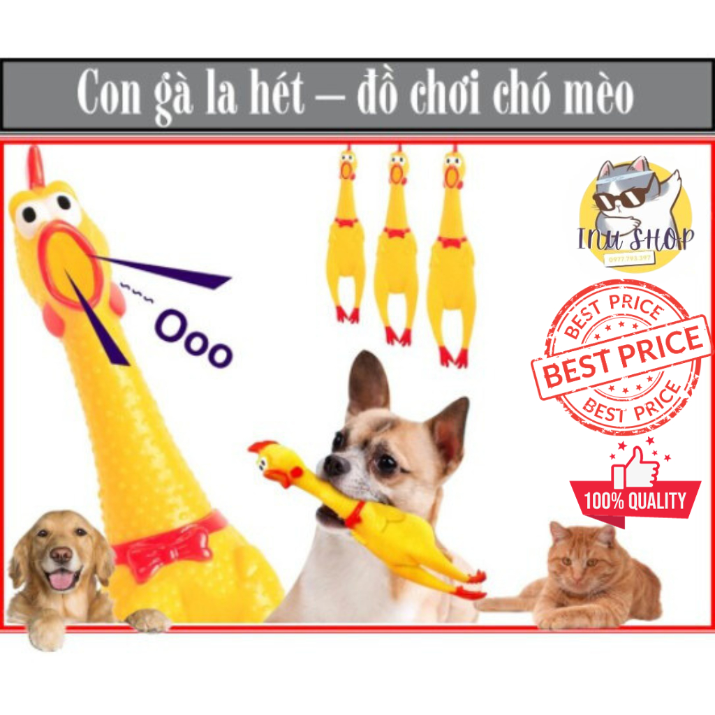 Đồ chơi gà la hét kêu chíp chíp, đồ chơi dành cho chó mèo giải trí, giảm stress