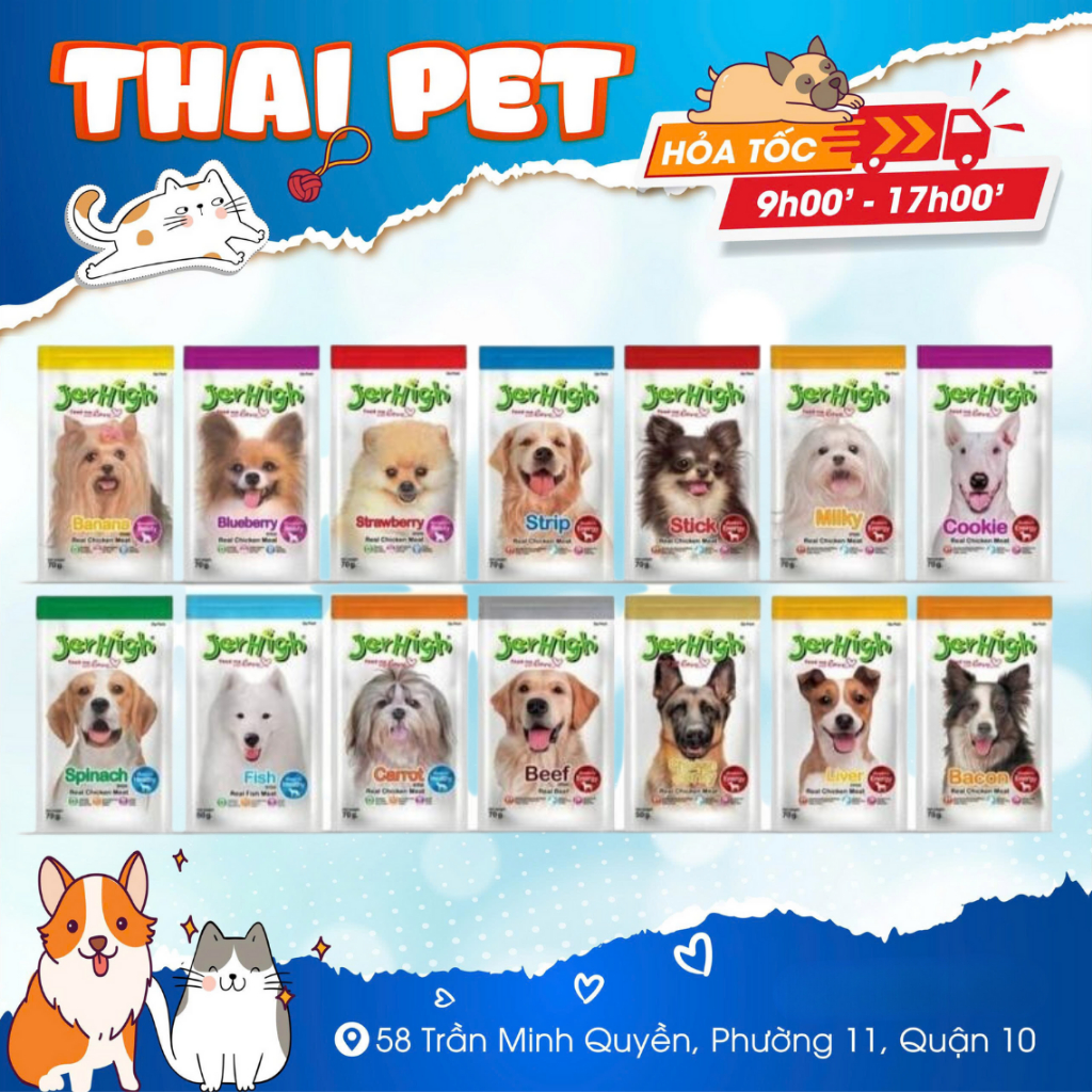 [5 gói] Snack JER HIGH 50-70g Thức ăn cho thú cưng