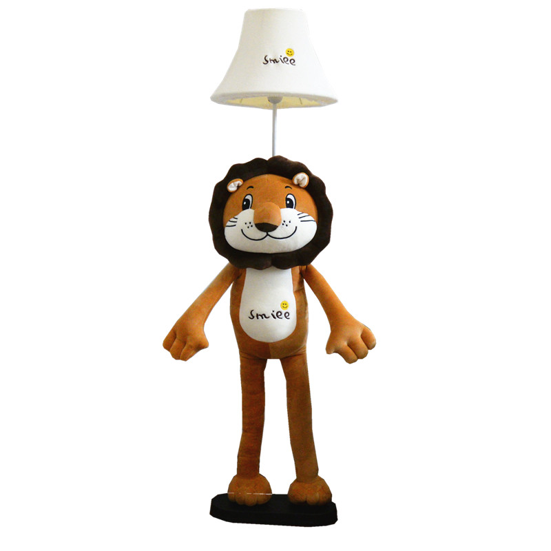 Cute little lion doll plush toy floor lamp doll healing doll super cute bedside lamp for boys and girls.