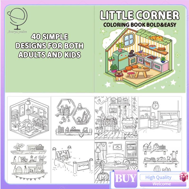 Little Corner Cute Comfy Coloring Book for Adults and Teens Featuring Adorable Creatures in Cozy Hygge Moments