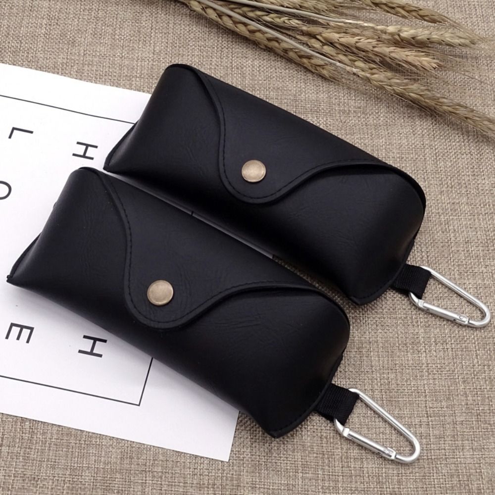 W3DD Phụ kiện Hộp kính quang học Đen Có khóa kim loại Túi đựng kính Hộp kính râm Túi đựng kính mắt Da PU