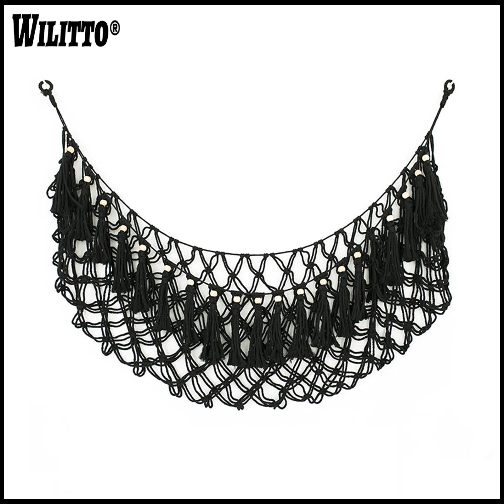 Boho Style Hanging Net Extra Large Boho Plush Toy Wall Hanging Net with Tassels Handmade Cotton Rope Hammock Organizer for Kids' Stuffed Dolls Nursery Bedroom Playroom Storage Home Decor ราคา 351 บาท*ส่งฟรี