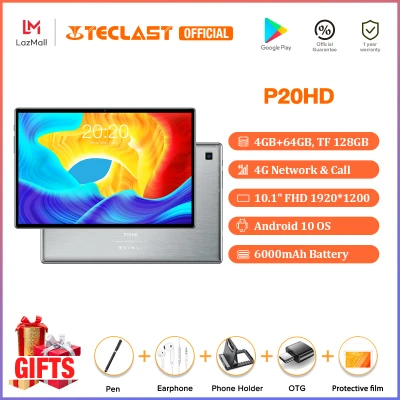 Teclast P20HD Tablet PC/ 10.1 inch FHD Screen/4GB RAM 64GB ROM/Dual SIM Card Phablet/Intalled film/ Android 10 /Type-C/1 year warranty