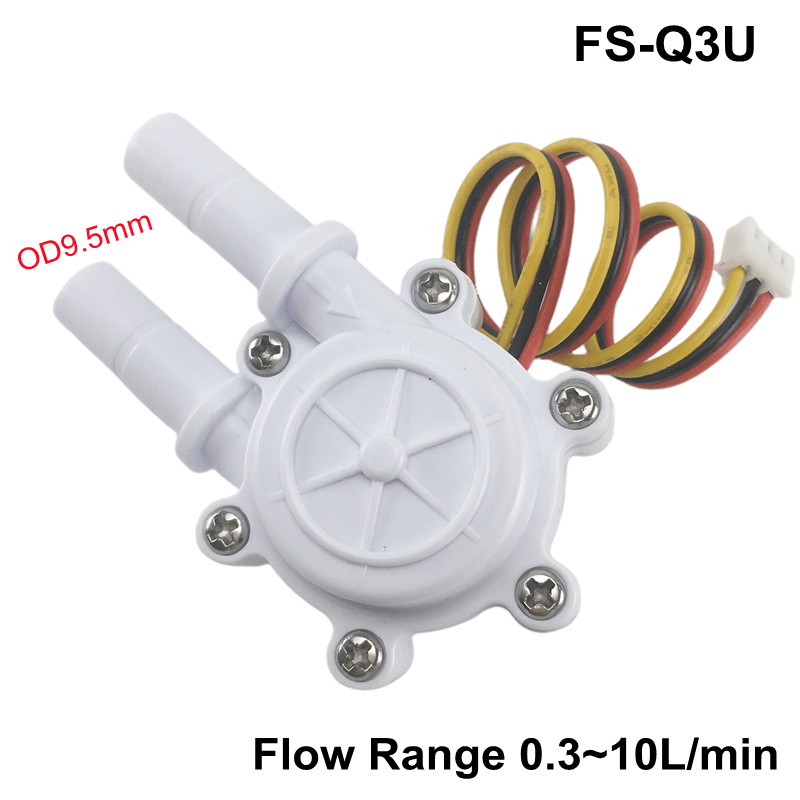 Cảm Biến Lưu Lượng Q3U nguồn cấp 3-24VDC | Đầu nối Nhanh | Đo Lưu Lượng Nước | Tùy chọn KT2, K2U, Q2T, Q2U, Q3T, Q3U | Ứng dụng máy pha cafe Chính Hãng