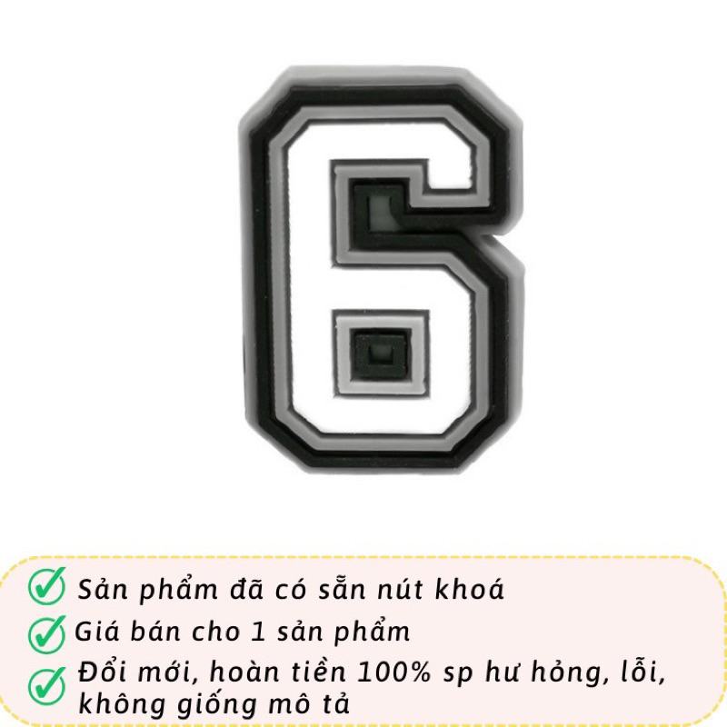 JIBBITZ,STICKER,CHARM CHỮ CÁI - SỐ gắn dép sục,dép cá sấu - 7