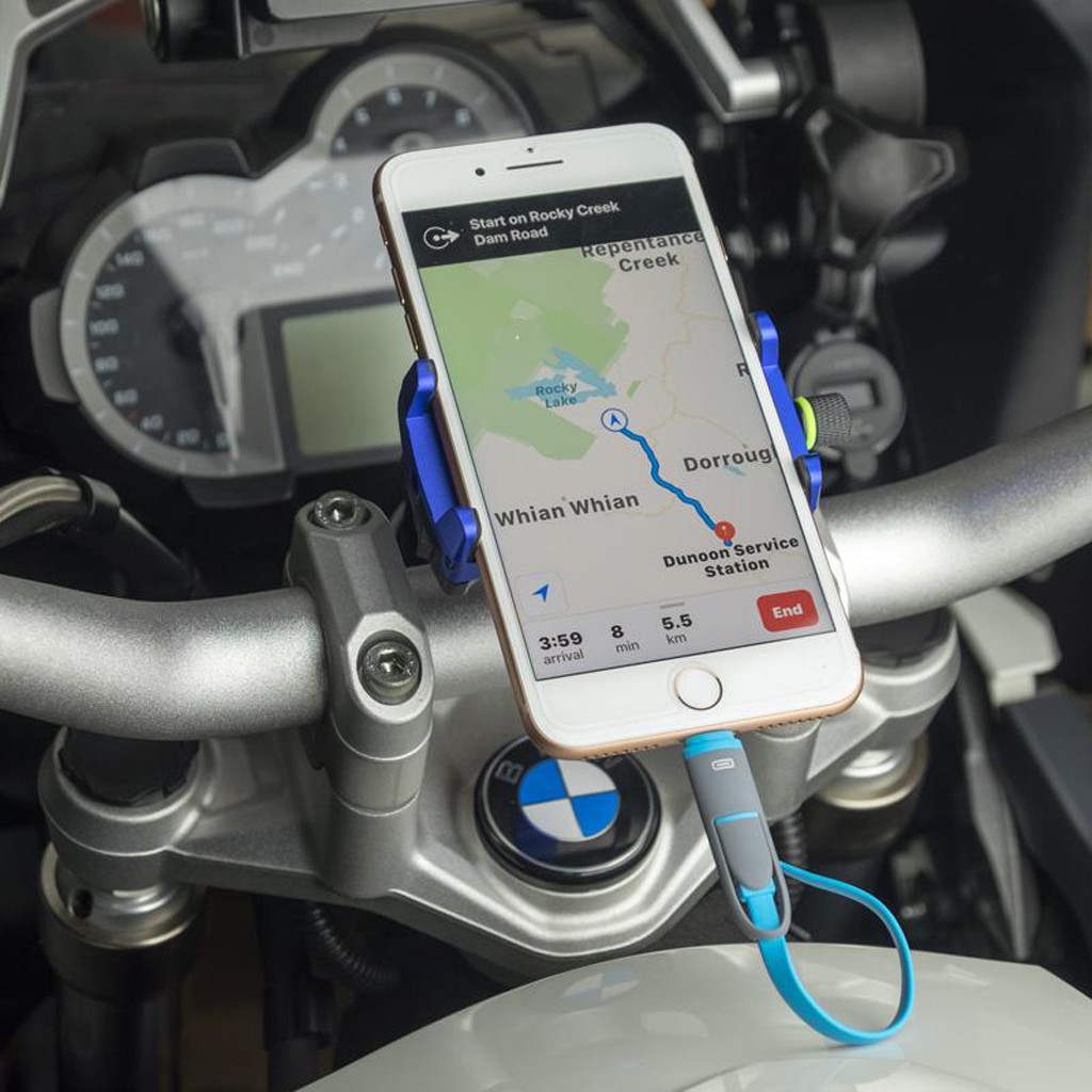 Metal Motorcycle Handlebar Phone Mount Holder with USB Charger