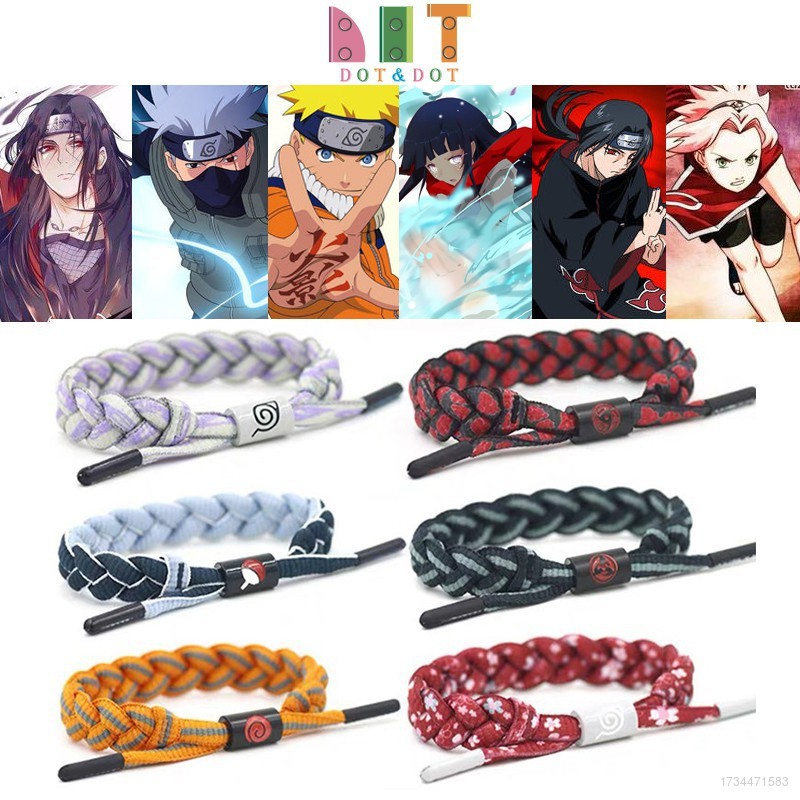 clu Naruto Lion King Bracelet Anime Student Man Girl Bangles Kakashi Sasuke Couple Adjustable Alloy Handmade Braided Gift ulc