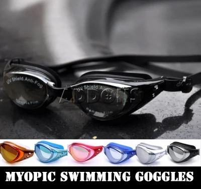 Nearsighted Swim Goggles, Shortsighted Swimming Goggles, Anti Fog UV Shield Waterproof Diving Glasses with Case