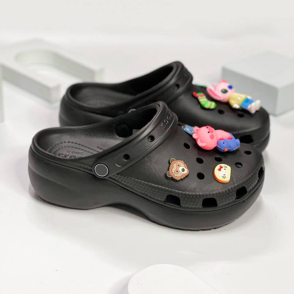 dep cross Dép Crocs Band Classic High Nữ Version 3 đế cao 7cm tặng 10 Jib ngẫu nhiên- Hàng chính hãn