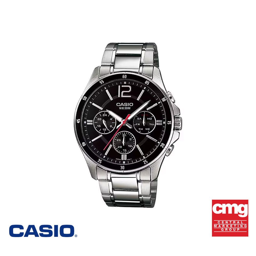 CASIO UNISEX'S WATCHES CASIO MTP-1374D-1AVDF STAINLESS STEEL BLACK ราคา 2,805 บาท*ส่งฟรี
