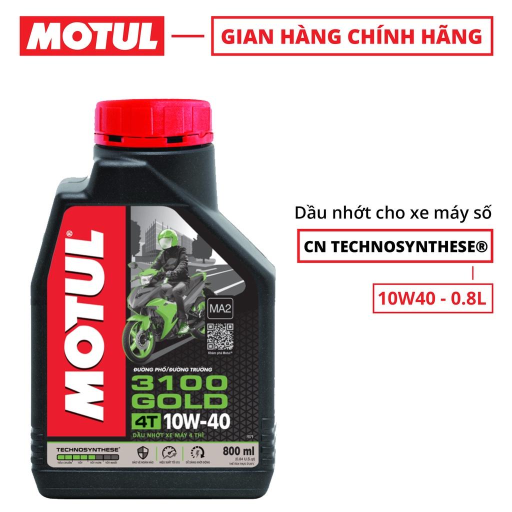 Dầu nhớt xe máy MOTUL 3100 GOLD 4T 10W40 0.8L-Chính Hãng