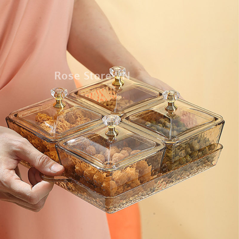 Bàn Trà Giá Trị Cao Trong Phòng Khách Năm Mới, Đĩa Trái Cây Sấy Khô, Đĩa Hạt Dưa, Hộp Đựng Đồ Ăn Vặt Gia Dụng