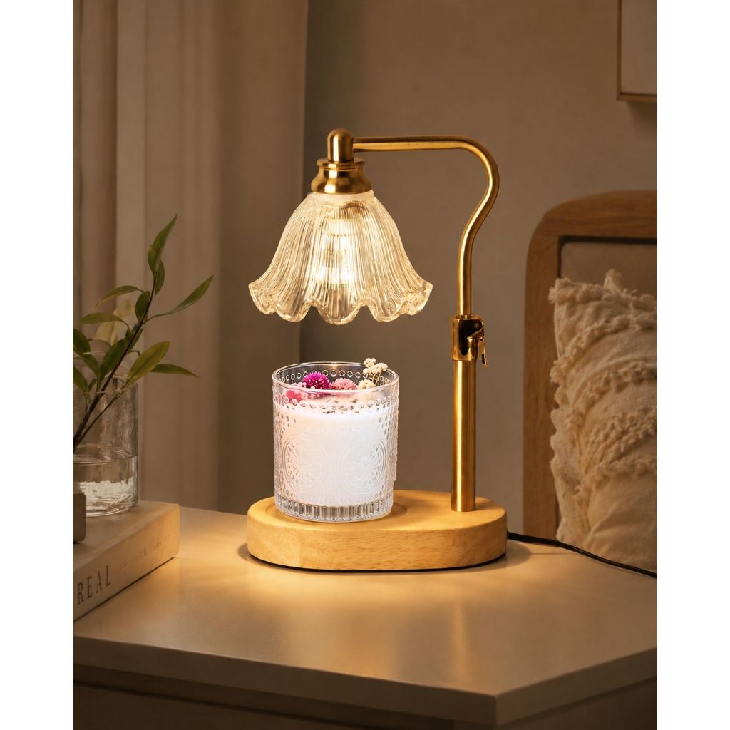 Đèn Đốt Nến Thơm (CÓ HẸN GIỜ) - LS-011 K-B | TẶNG KÈM 2 BÓNG ĐÈN HALOGEN | Candle warmer lamp