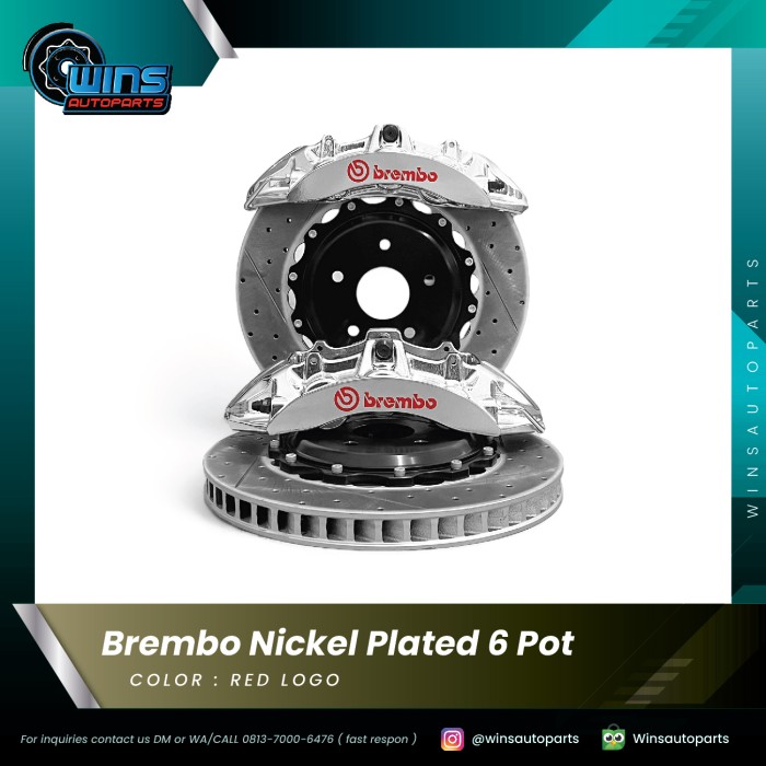 BIG BRAKE KIT REM DISC BREMBO CTSV 6 POT NICKEL PLATED FREE BRAIDED BRAKE LINE -Megavia Store Harga 31,520,000 rupiah*Gratis Ongkir