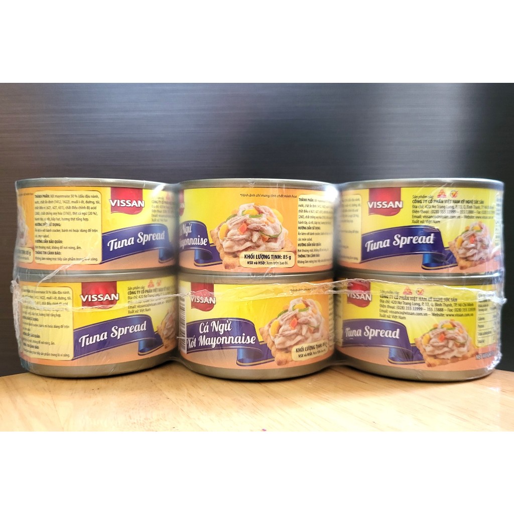 VISSAN - LỐC XANH 6 hộp x 85g - CÁ NGỪ SỐT MAYONNAISE / VISSAN Tuna Spread