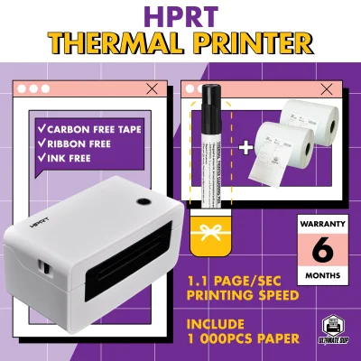 COMBO Thermal Printer HPRT N41 Label / Barcode Printer with Bluetooth & USB + 1000pcs A6 Paper