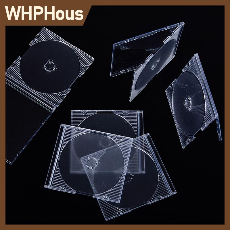 WHPHous 5 10pcs hộ gia đình tiêu chuẩn đĩa duy nhất hộp lưu trữ DVD trường hợp CD trường hợp rỗng rõ ràng nhựa CD trường hợp đĩa CD hộp