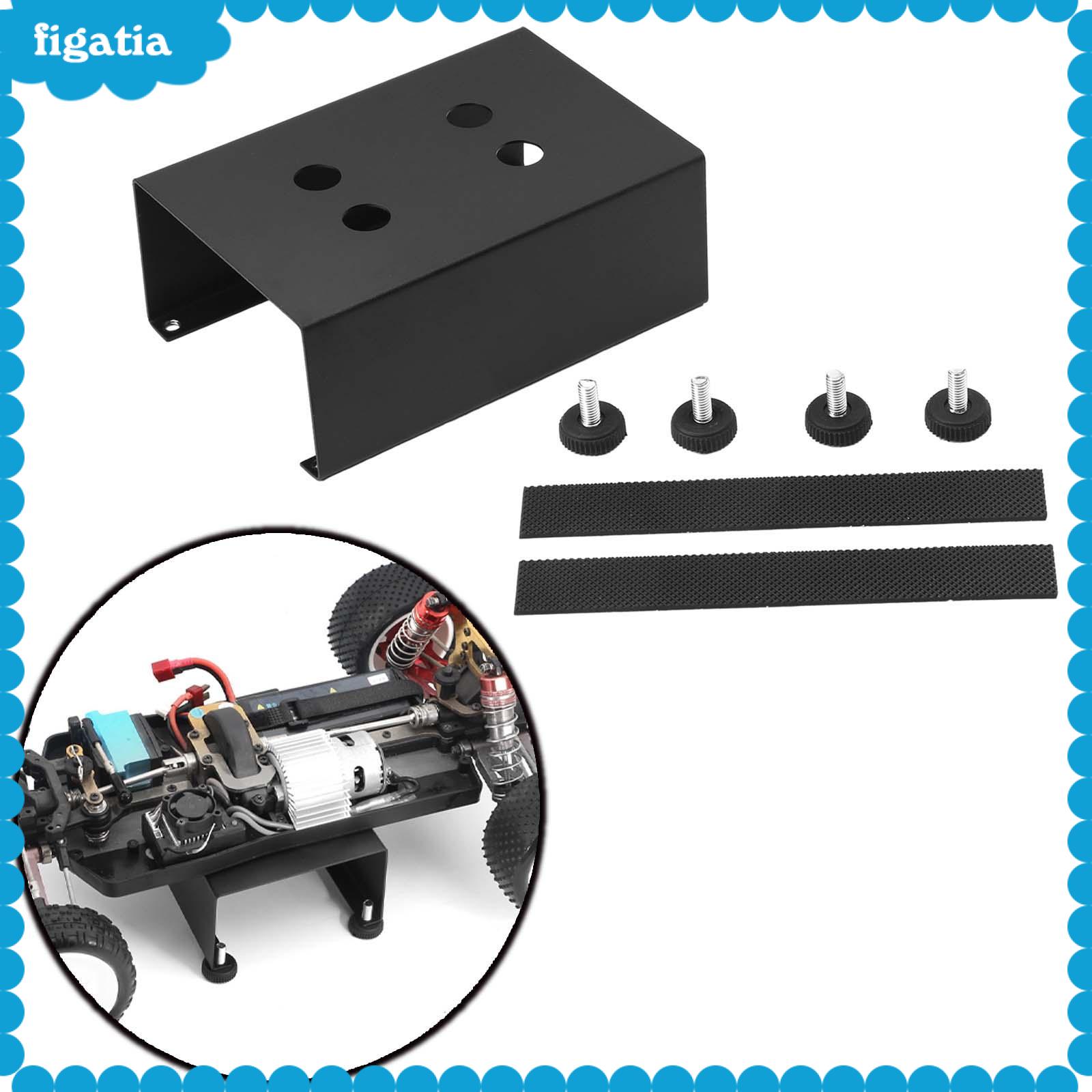 Figatia Xe hơi điều khiển từ xa sàn công tác cho 1/8 1/10 Xe hơi điều khiển từ xa Đế trưng bày bền phổ biến bộ sưu tập có thể điều chỉnh Bộ sửa chữa bằng thép không gỉ Máy Trạm