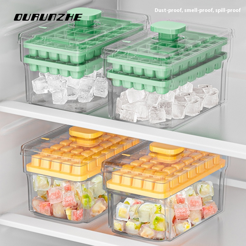 OURUNZHE Food-Grade Ice Cube Tray with Lid, Large Capacity, Easy to Use and Clean ราคา 20 บาท*ส่งฟรี