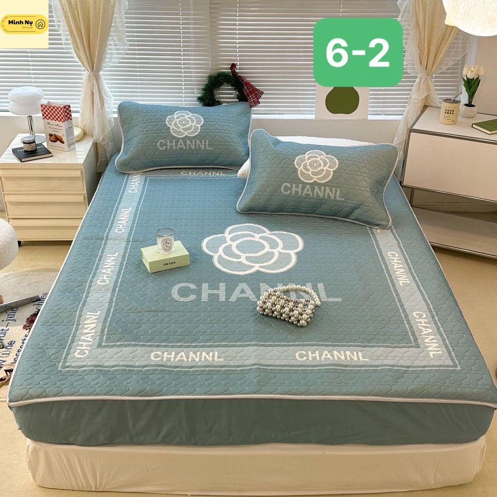 Chiếu điều hòa cao su non bo đệm Channl cao cấp thoáng mát mùa hè fullsize 1m6, 1m8, 2m2