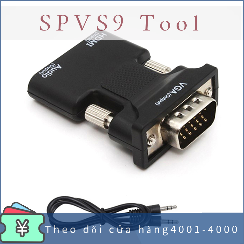 SPVS9 Bộ chuyển đổi HDMI cái sang VGA đực với bộ chuyển đổi âm thanh hỗ trợ đầu ra tín hiệu 1080p