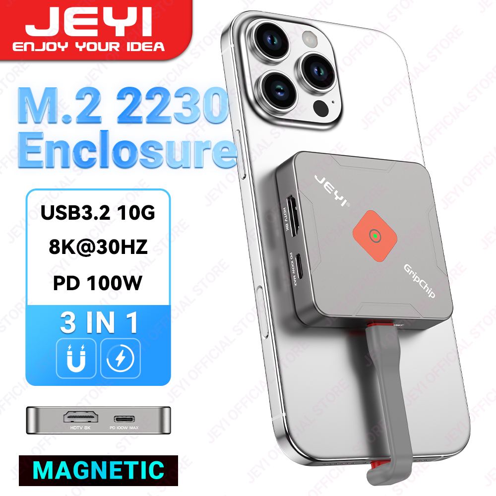 Jeyi từ M.2 2230/2242 SSD bao vây với Magsafe cho Iphone 16/15 ProRes, 8k/4K màn hình HD chia sẻ, USB 10Gbps, 100W sạc PD