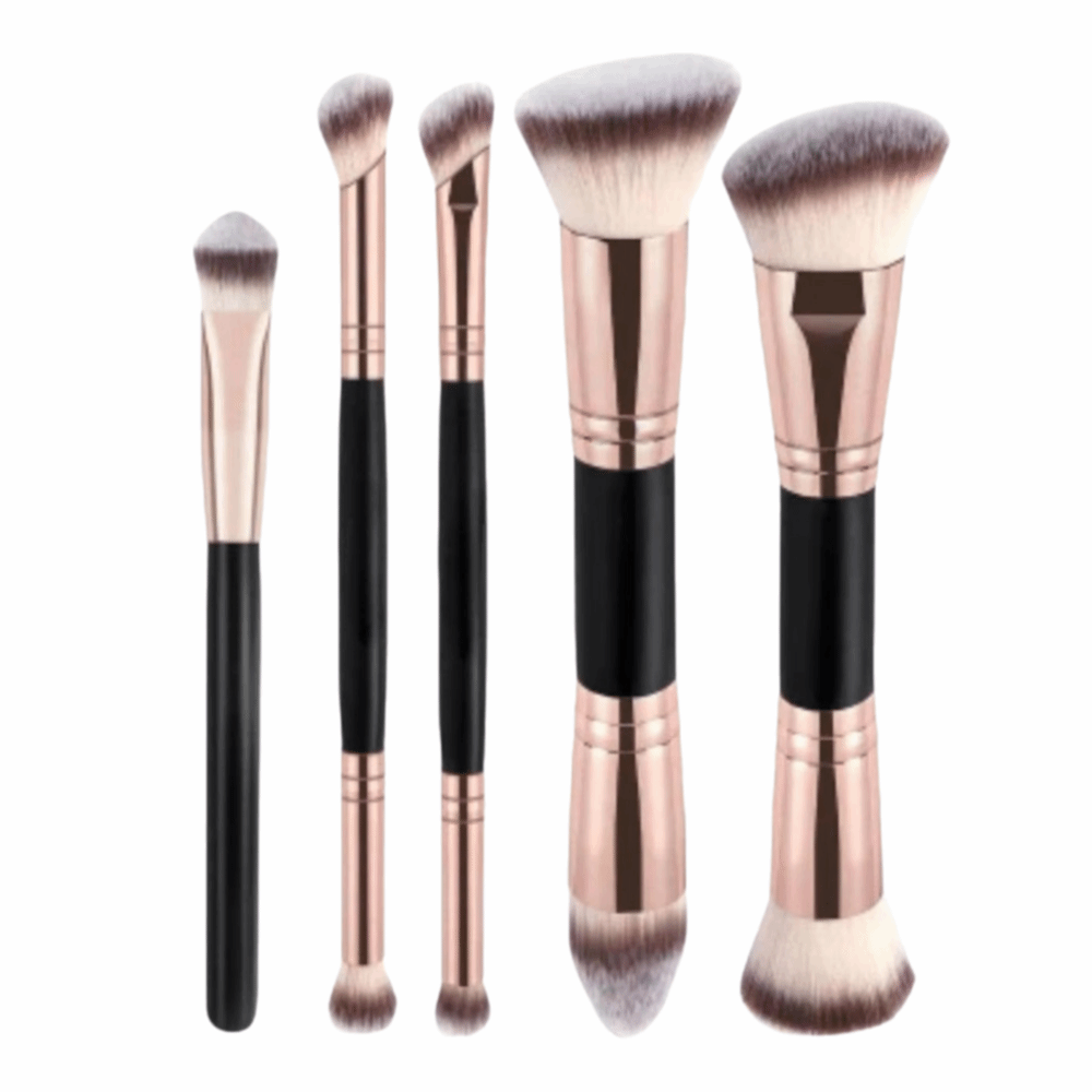 JOMEY 2/4/5Pcs Đỉnh phẳng Cọ trang điểm hai đầu Lông bàn chải mềm Đầu nghiêng Bộ cọ trang điểm Cọ tán phấn Đa chức năng Bộ cọ trang điểm nền Trang điểm cho người mới bắt đầu - 4