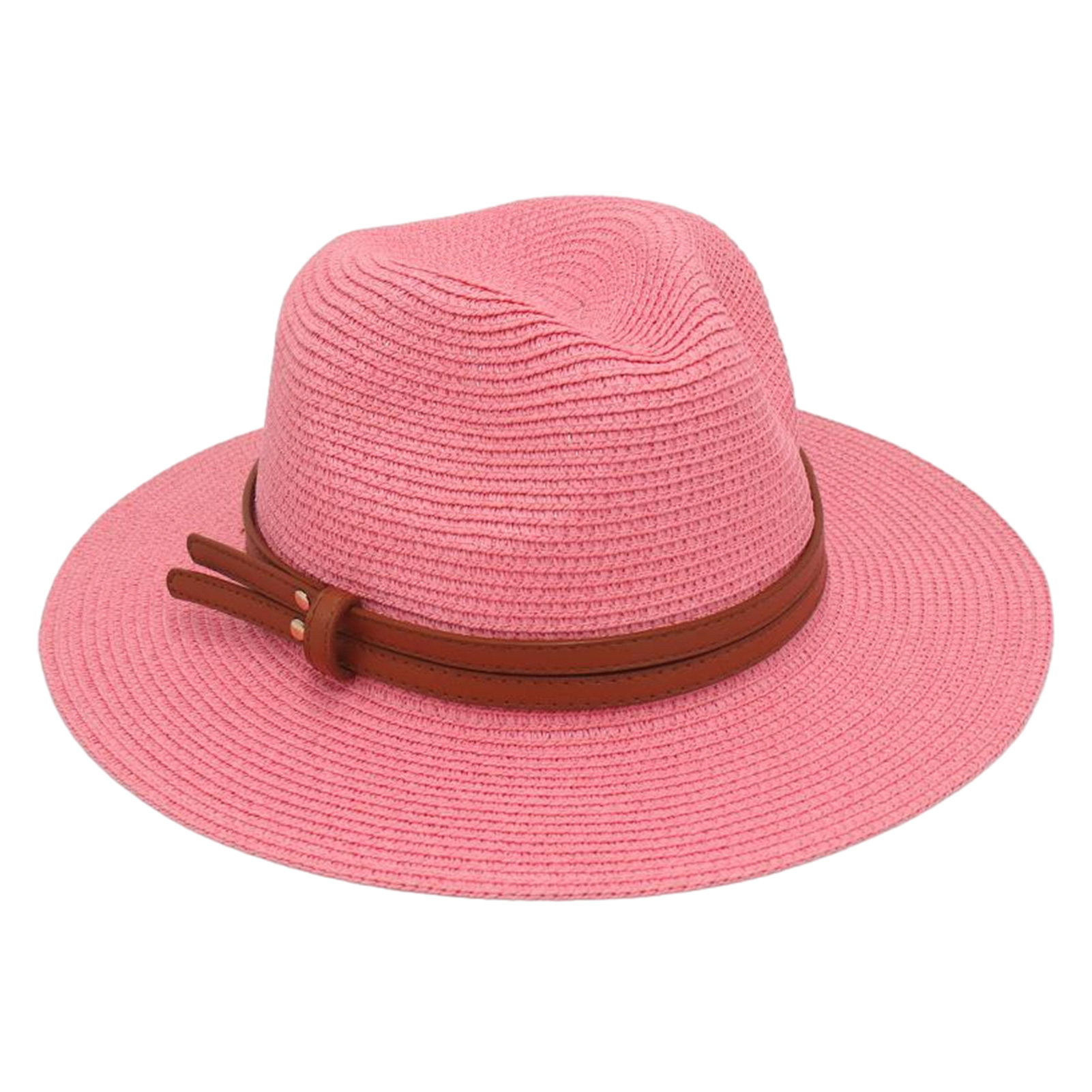Women Straw Sun Hat Breathable Straw Hat Women’s Wide Brim Straw Hat with Faux Leather Belt – Adjustable Foldable Summer Beach Hat for Uv Protection Jazz Style Perfect for Asia Outdoors - 8