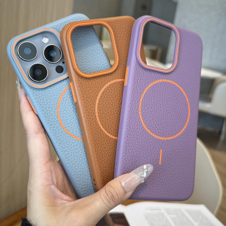 【HZSUNSKY】 Orange Ring MagSafe Litchi Grain TPU Phone Case For iPhone 11/iPhone 11 Pro/iPhone 11 Pro Max/iPhone 12/iPhone 12 Pro/iPhone 12 Pro Max/iPhone 13/iPhone 13 Pro/iPhone 13 Pro Max/iPhone 14/iPhone 14 Pro/iPhone 14 Pro Max/iPhone 14 Plus/iPhone 1