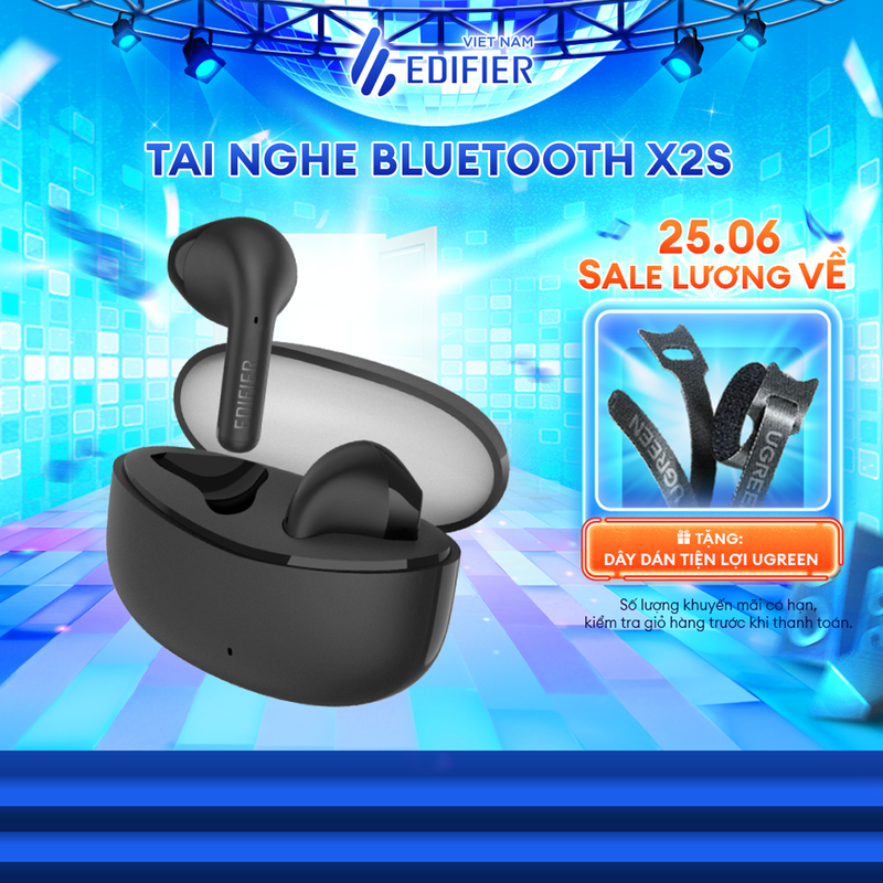 Tai nghe Bluetooth EDIFIER X2S | Thời lượng pin 28 giờ | Chống nước IP54 | Chống ồn chơi game | Bảo Hành 12 Tháng