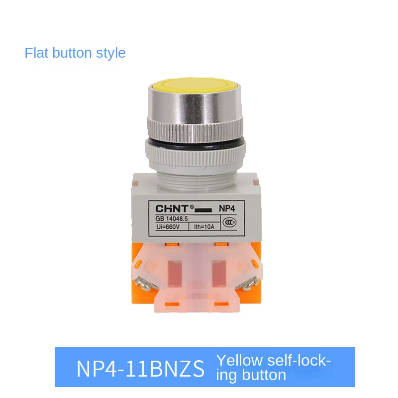 Nút Nhấn NP4-11BNZS vàng giữ | Tự Phục Hồi NP4-11BN/NP4-11BNZS/NP4-11ZS/NP4-11M/NP4-11DN/NP4-11DZS/NP4-11X/NP4-20X 22mm CHINT – Điều Khiểm Chính Xác