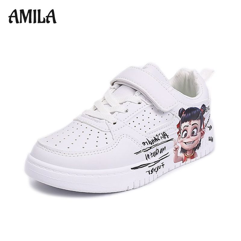 Giày sneaker trẻ em in hình amila hoạt hình thời trang nezha Giày bệt chống mặc trượt