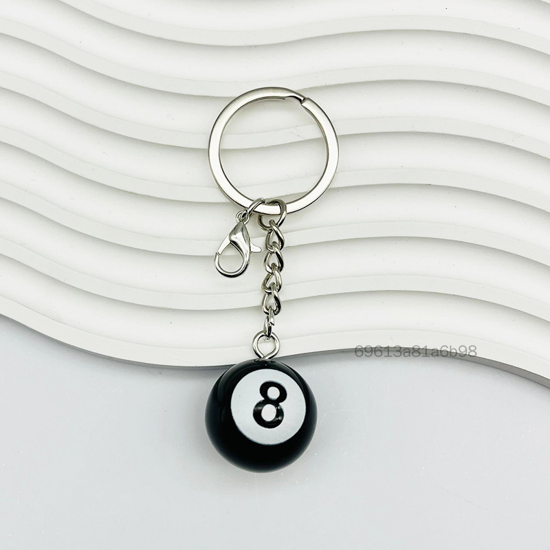 พวงกุญแจลูกบอลเรซิ่นทรงกลม Lucky Black 8 ชิ้น - อุปกรณ์เสริมสระว่ายน้ำ 25 มม ราคา 42 บาท*ส่งฟรี