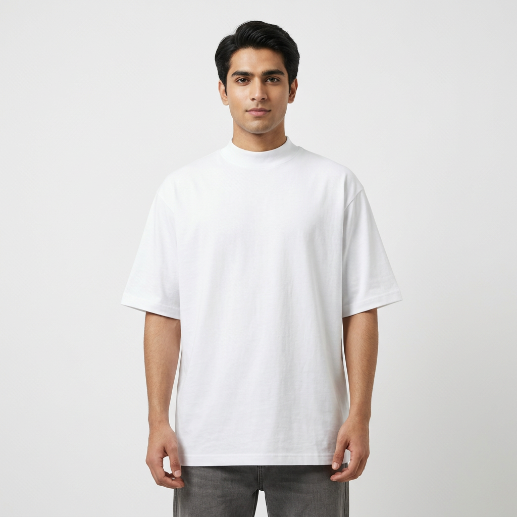 White Drop shoulder for men
