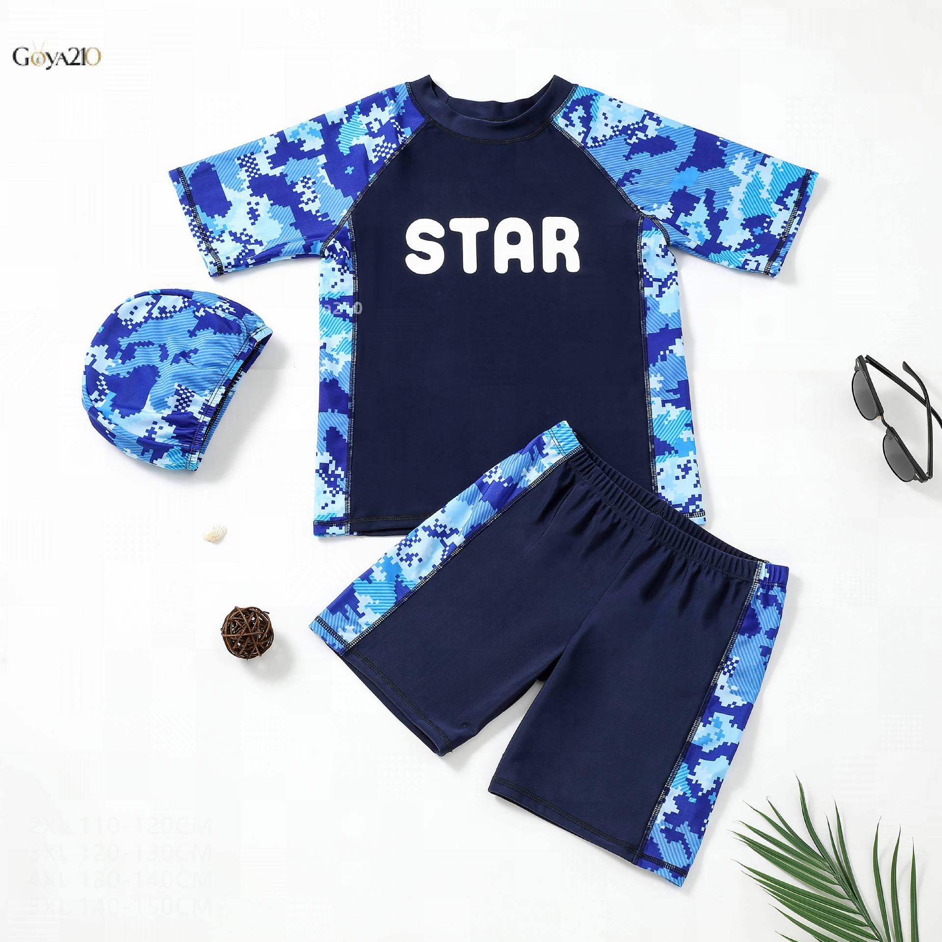 Bộ Đồ Bơi Quần Bơi Tách Rời Cho Bé Trai Vừa Và Lớn, Đồ Bơi Cỡ Lớn Cho Bé Trai, Đồ Bơi Chống Nắng Cho Thanh Thiếu Niên