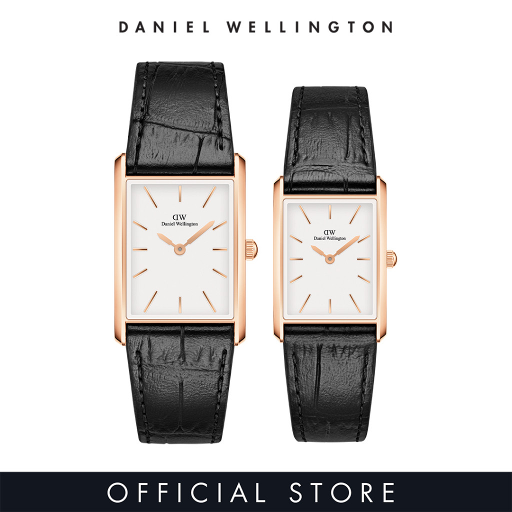 Daniel Wellington Gift Set - Bound 32x22mm Black croc leather Rose gold White + Bound 35x24mm Black croc leather Rose gold White - Watch + Watch Set for Couple Gift for Couple Birthday Annivesary ราคา 10,649 บาท*ส่งฟรี