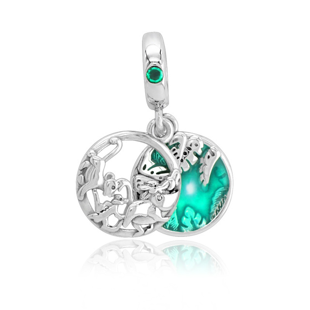 yingke Genuine 925 Sterling Silver Beads The Little Mermaid Dangle Charms Fit Pandora Bracelets Women Diy Jewelry