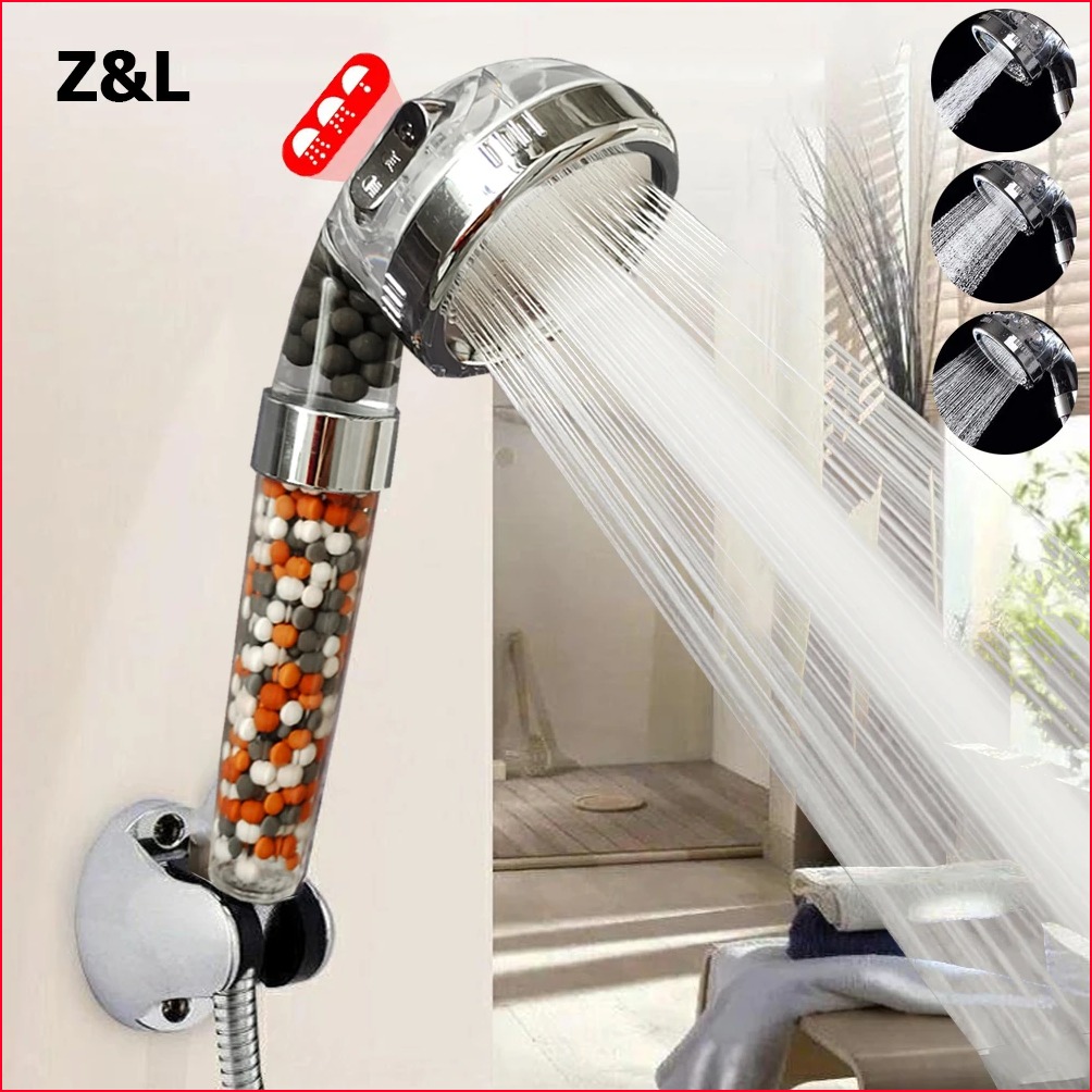 【HOT XXMJHKMGH 537】 ZL 3 Modes Adjustable Handheld Bathroom Shower Heads Pressurized Water Saving Anion Mineral Filter High Pressure Shower Head